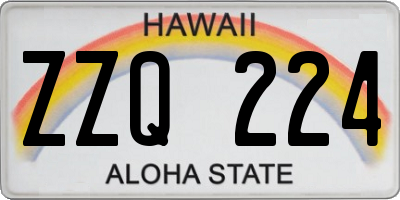 HI license plate ZZQ224