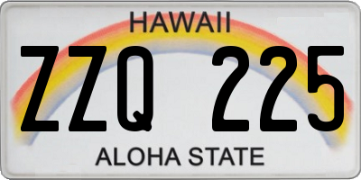 HI license plate ZZQ225