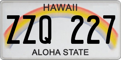 HI license plate ZZQ227