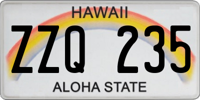 HI license plate ZZQ235