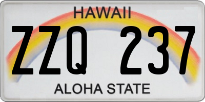 HI license plate ZZQ237