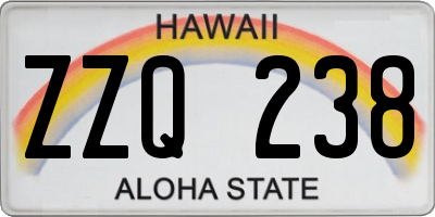 HI license plate ZZQ238