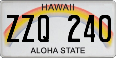 HI license plate ZZQ240