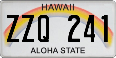 HI license plate ZZQ241