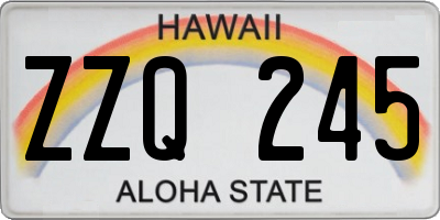 HI license plate ZZQ245