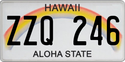 HI license plate ZZQ246