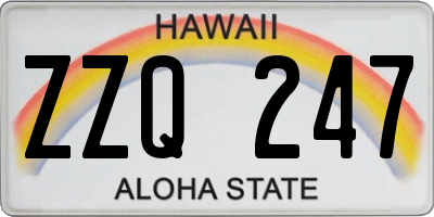 HI license plate ZZQ247