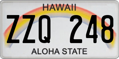 HI license plate ZZQ248