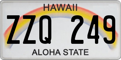 HI license plate ZZQ249