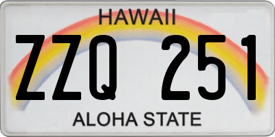 HI license plate ZZQ251