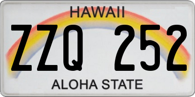 HI license plate ZZQ252