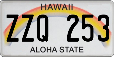 HI license plate ZZQ253