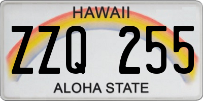 HI license plate ZZQ255