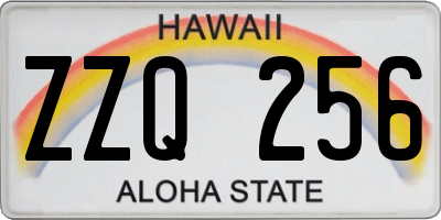 HI license plate ZZQ256