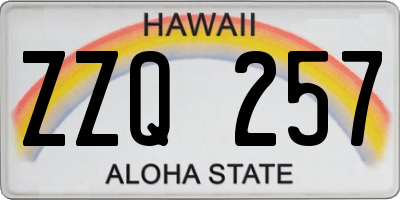 HI license plate ZZQ257