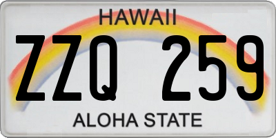 HI license plate ZZQ259