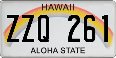 HI license plate ZZQ261