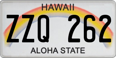 HI license plate ZZQ262