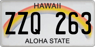 HI license plate ZZQ263