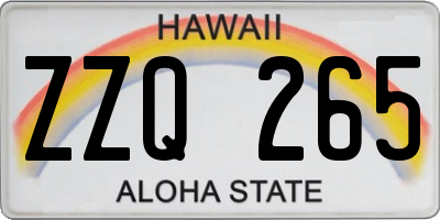 HI license plate ZZQ265