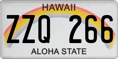 HI license plate ZZQ266