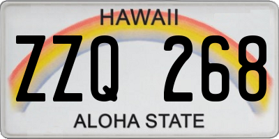 HI license plate ZZQ268