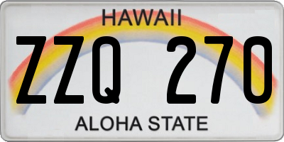 HI license plate ZZQ270