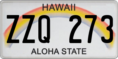 HI license plate ZZQ273