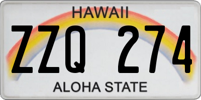 HI license plate ZZQ274