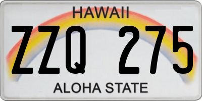 HI license plate ZZQ275