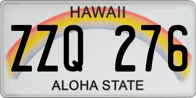 HI license plate ZZQ276