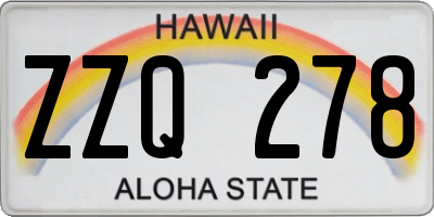 HI license plate ZZQ278