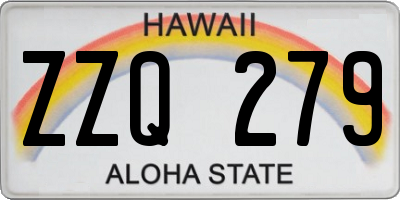 HI license plate ZZQ279