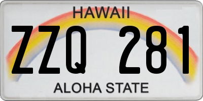 HI license plate ZZQ281