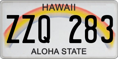 HI license plate ZZQ283