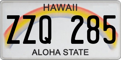 HI license plate ZZQ285