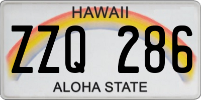 HI license plate ZZQ286