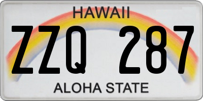 HI license plate ZZQ287