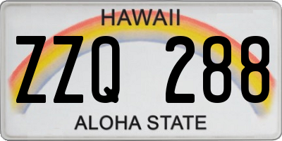 HI license plate ZZQ288