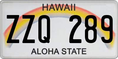 HI license plate ZZQ289