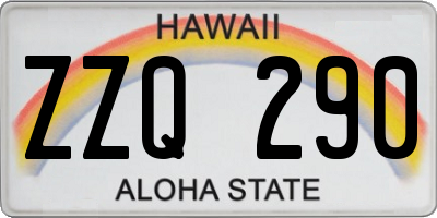 HI license plate ZZQ290