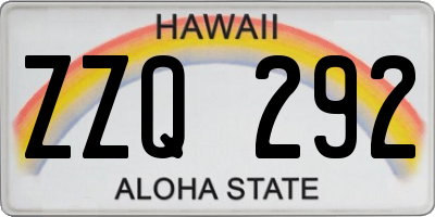 HI license plate ZZQ292