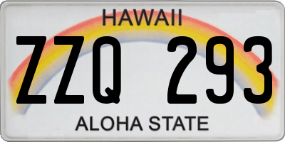 HI license plate ZZQ293