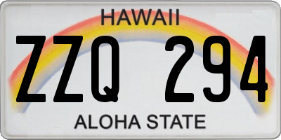 HI license plate ZZQ294