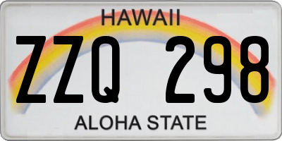 HI license plate ZZQ298