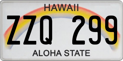 HI license plate ZZQ299