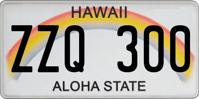 HI license plate ZZQ300