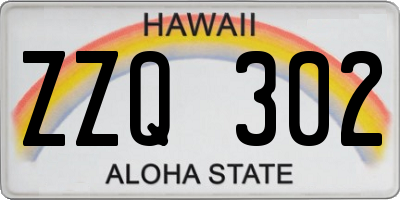 HI license plate ZZQ302