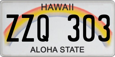 HI license plate ZZQ303