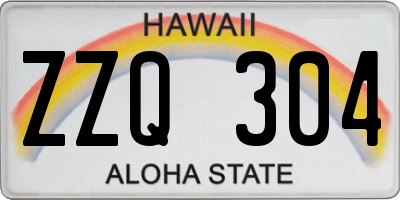 HI license plate ZZQ304